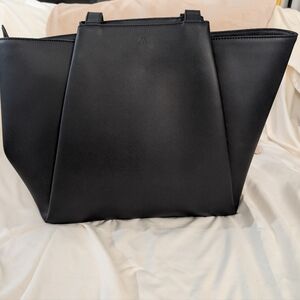 Kaai Pyramid Black Leather Work Tote